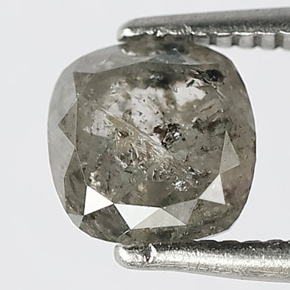 1.19 CT Cushion Shape Grey Black Salt And Pepper Loose Natural Diamond 6 mm X 6 mm X 3.5 MM Diamond