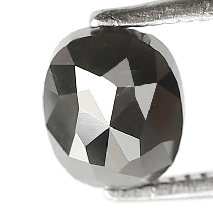 1.50 Ct Natural Blackish Gray Diamond | Oval Shape 6.60 mm Loose Diamond for Handmade Jewelry