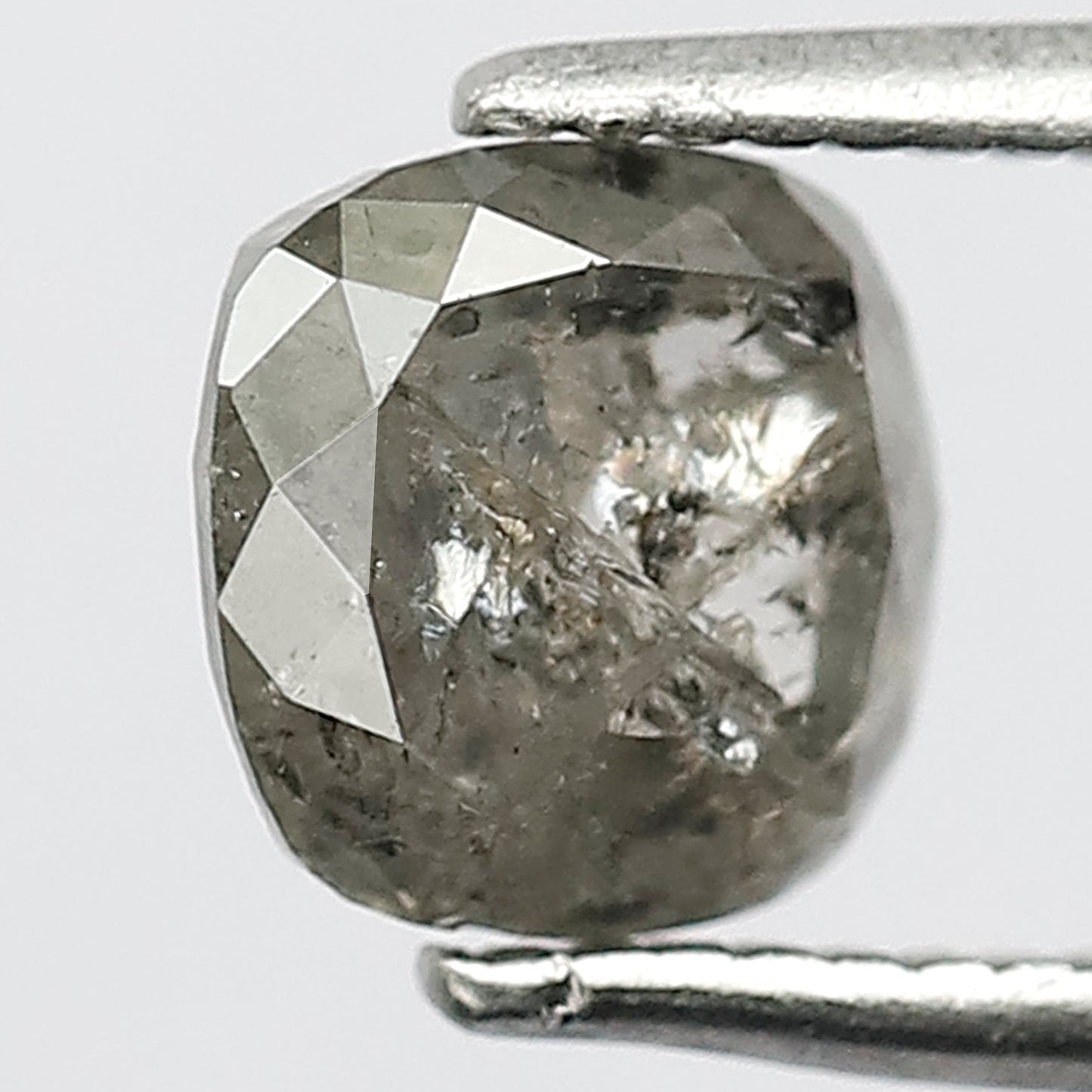 1.19 CT Cushion Shape Grey Black Salt And Pepper Loose Natural Diamond 6 mm X 6 mm X 3.5 MM Diamond
