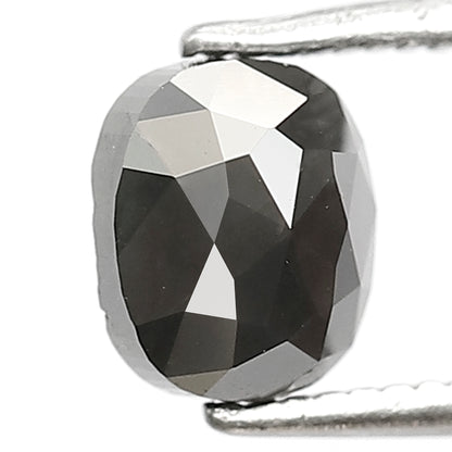 1.50 Ct Natural Blackish Gray Diamond | Oval Shape 6.60 mm Loose Diamond for Handmade Jewelry