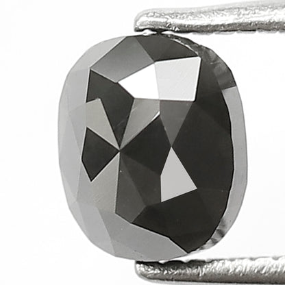 1.50 Ct Natural Blackish Gray Diamond | Oval Shape 6.60 mm Loose Diamond for Handmade Jewelry