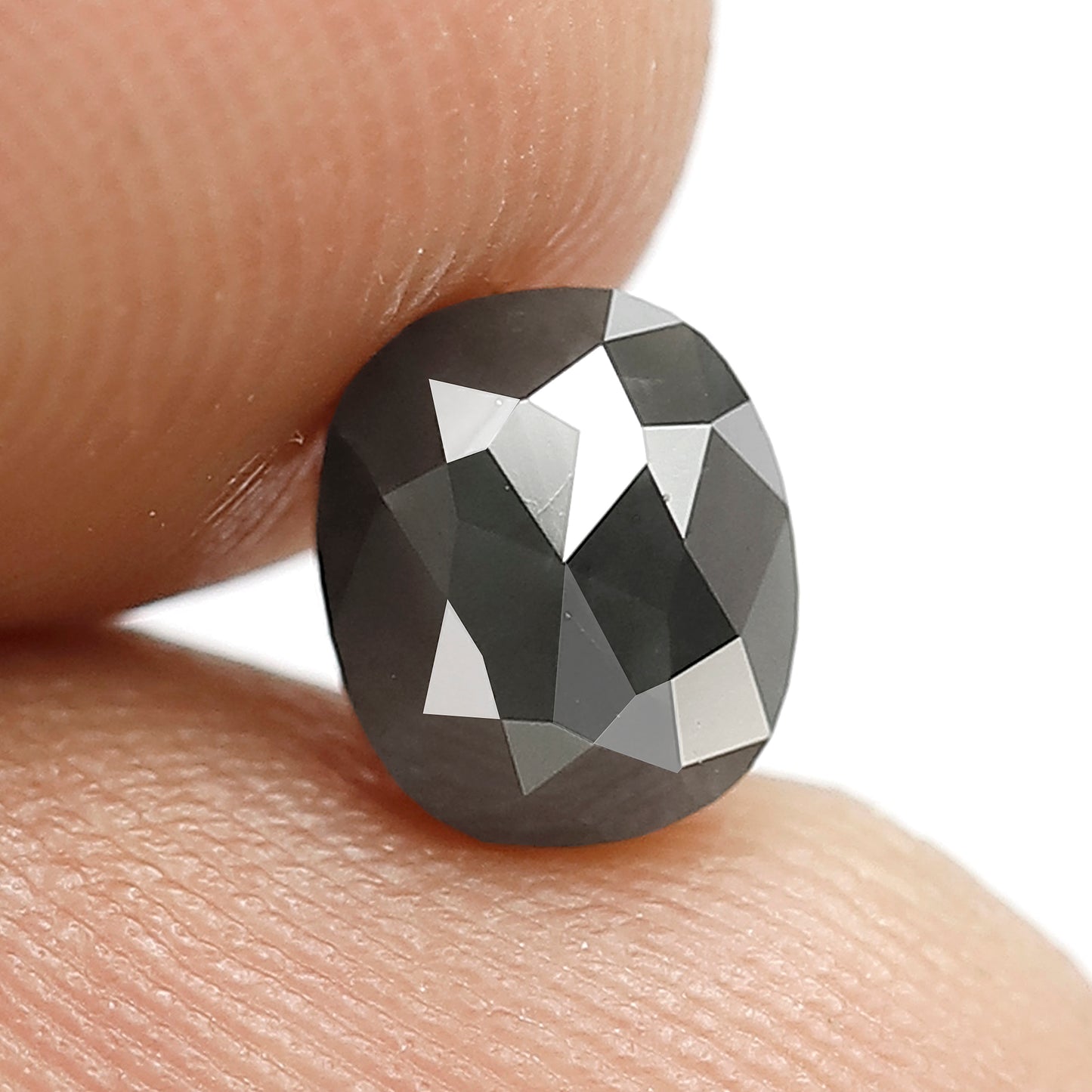 1.50 Ct Natural Blackish Gray Diamond | Oval Shape 6.60 mm Loose Diamond for Handmade Jewelry