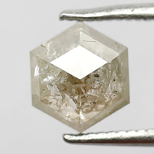 1.50 CT Hexagon Shape Diamond , Salt and Pepper Diamond , Loose Natural Diamond , White Color Diamond,Yellow Color Diamond ,Natural Diamond