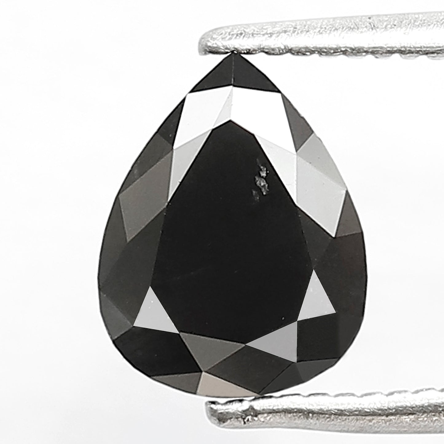 1.38 Ct Natural Black Diamond | Pear Shape Loose Diamond for Custom Wedding Band Jewelry