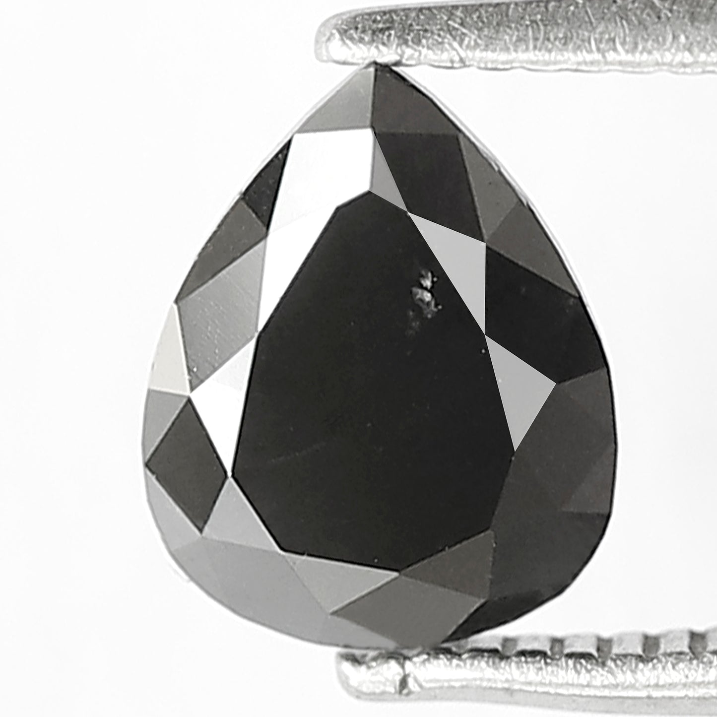 1.38 Ct Natural Black Diamond | Pear Shape Loose Diamond for Custom Wedding Band Jewelry