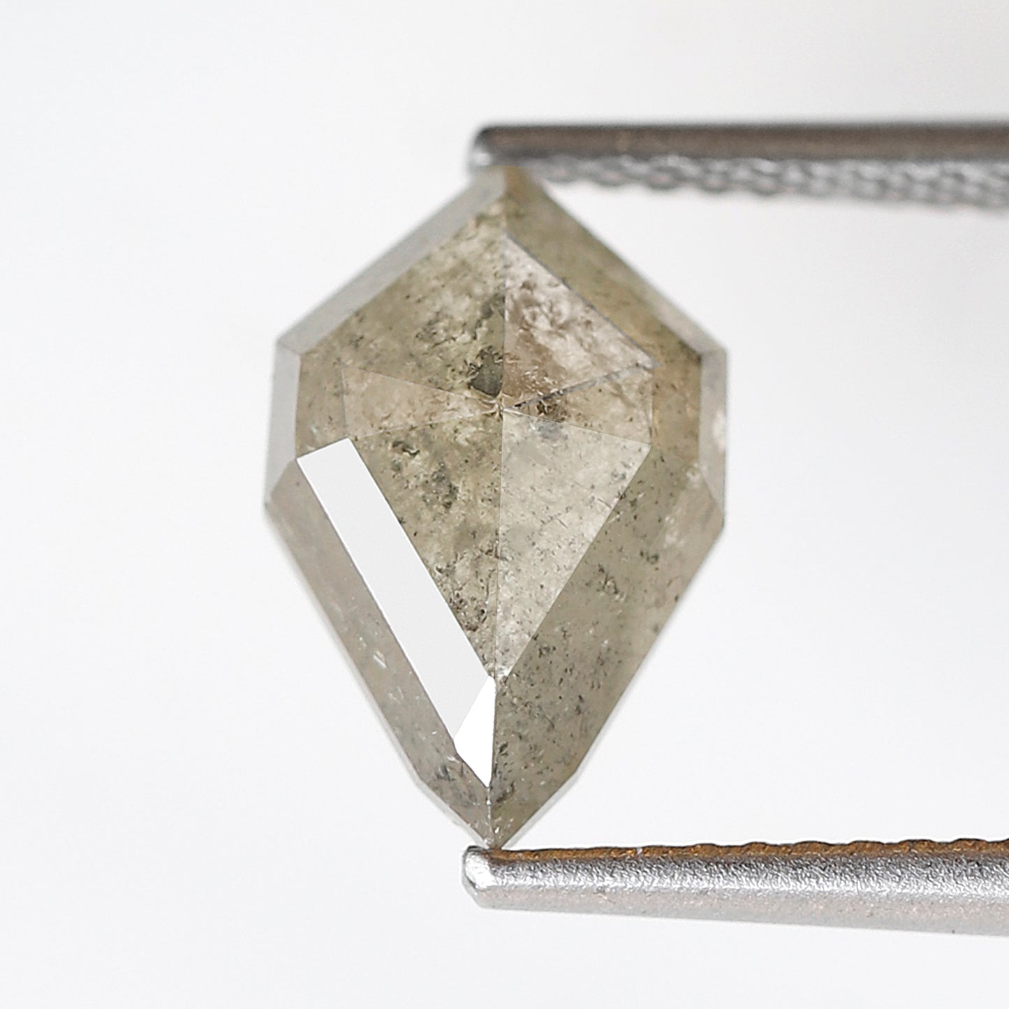 2.17 Ct Greenish Gray Geometric Diamond, Natural Salt and Pepper Loose 11.00 x 7.10 mm Conflict Free Diamond