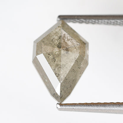 2.17 Ct Greenish Gray Geometric Diamond, Natural Salt and Pepper Loose 11.00 x 7.10 mm Conflict Free Diamond