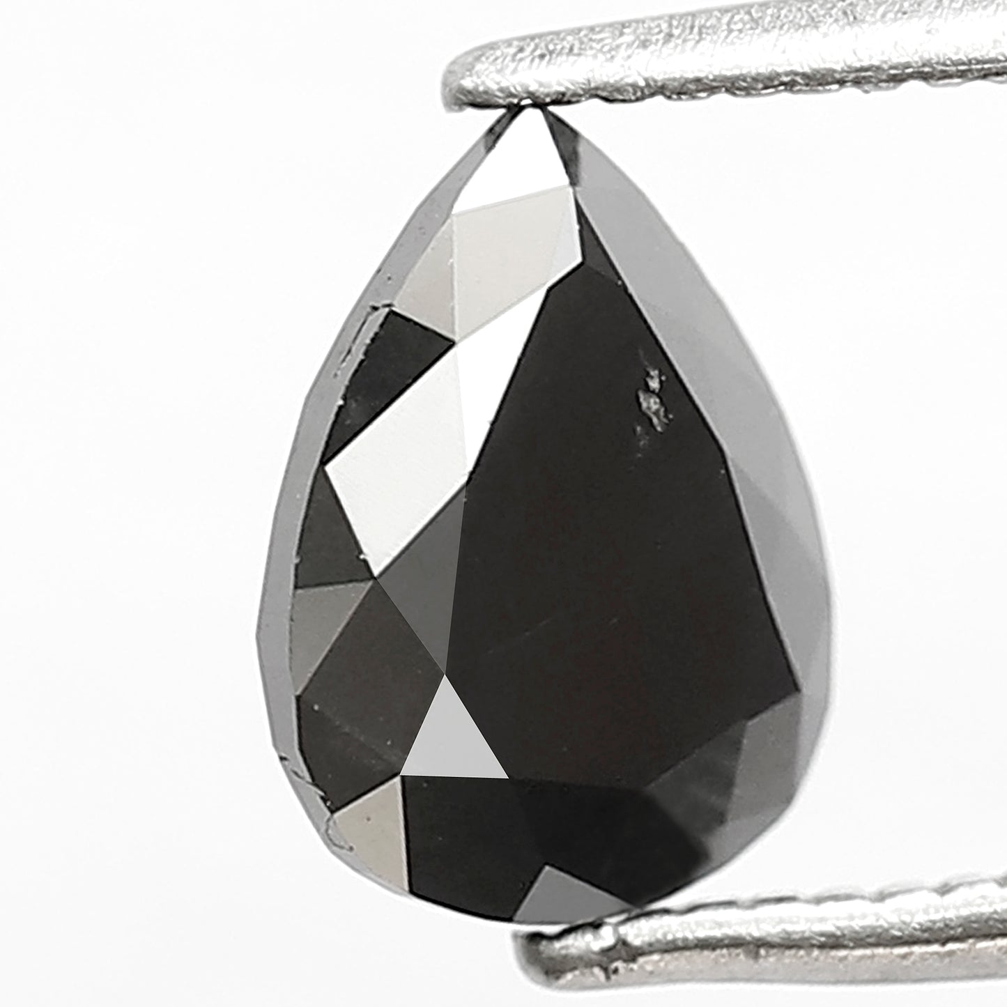 1.38 Ct Natural Black Diamond | Pear Shape Loose Diamond for Custom Wedding Band Jewelry