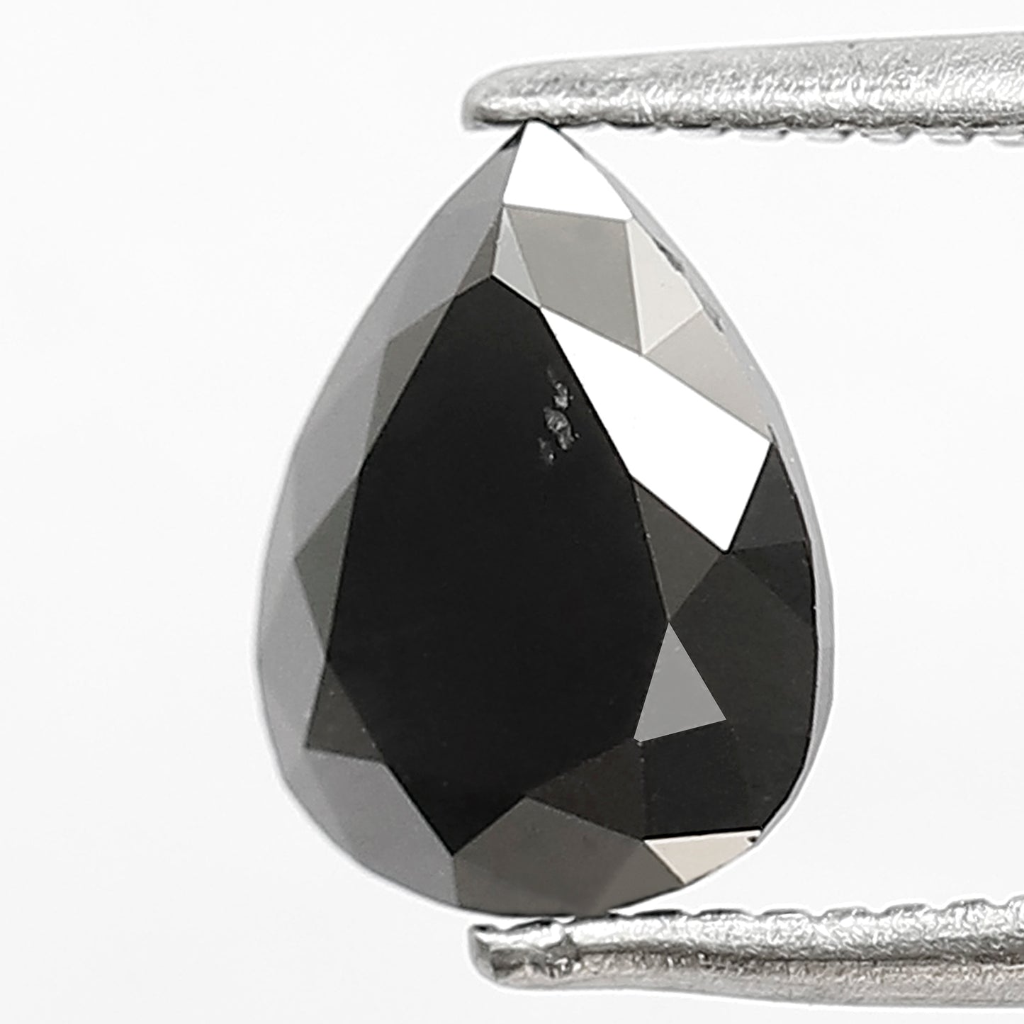 1.38 Ct Natural Black Diamond | Pear Shape Loose Diamond for Custom Wedding Band Jewelry