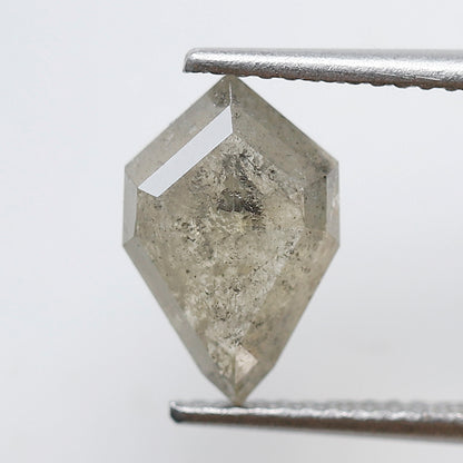 2.17 Ct Greenish Gray Geometric Diamond, Natural Salt and Pepper Loose 11.00 x 7.10 mm Conflict Free Diamond
