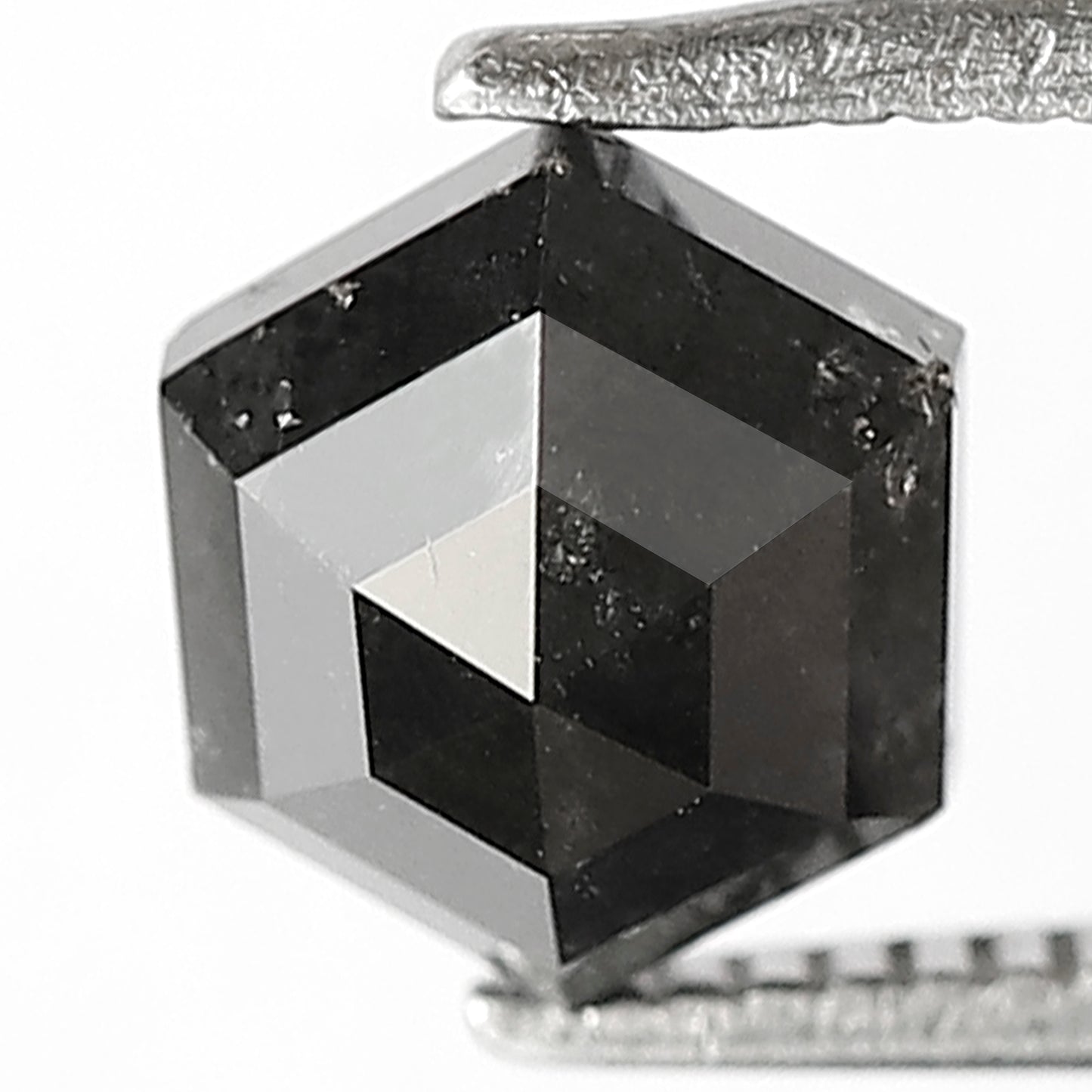 1.69 Ct Natural Black Diamond | Hexagon Shape Loose Diamond for Handmade or Custom Jewelry