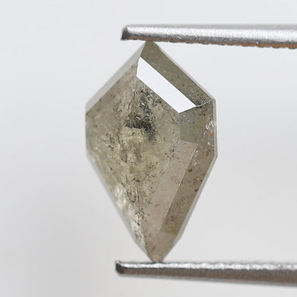 2.17 Ct Greenish Gray Geometric Diamond, Natural Salt and Pepper Loose 11.00 x 7.10 mm Conflict Free Diamond