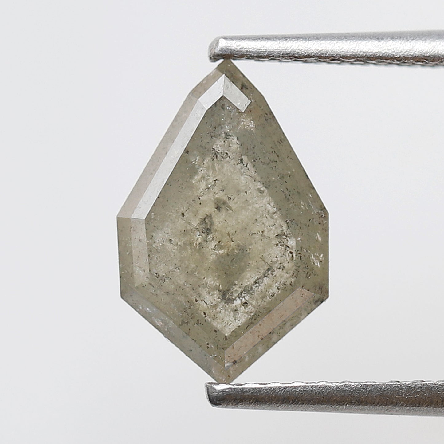 2.17 Ct Greenish Gray Geometric Diamond, Natural Salt and Pepper Loose 11.00 x 7.10 mm Conflict Free Diamond