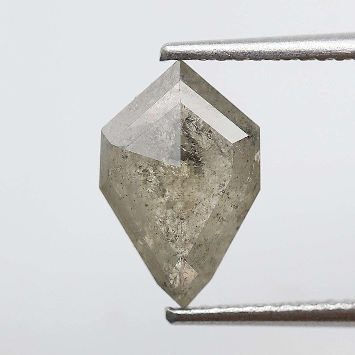 2.17 Ct Greenish Gray Geometric Diamond, Natural Salt and Pepper Loose 11.00 x 7.10 mm Conflict Free Diamond