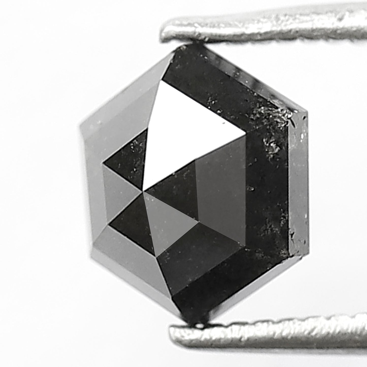1.69 Ct Natural Black Diamond | Hexagon Shape Loose Diamond for Handmade or Custom Jewelry