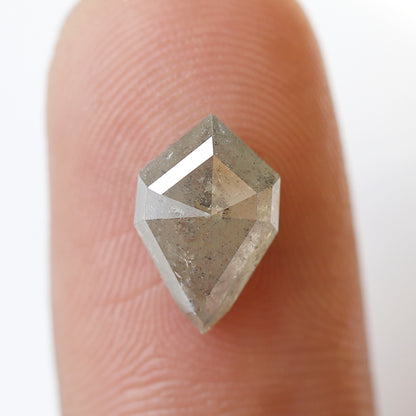 2.17 Ct Greenish Gray Geometric Diamond, Natural Salt and Pepper Loose 11.00 x 7.10 mm Conflict Free Diamond