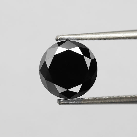 2.57 Ct Treated Black Diamond | Round Brilliant Cut 8.3 mm Loose Diamond for Engagement Ring