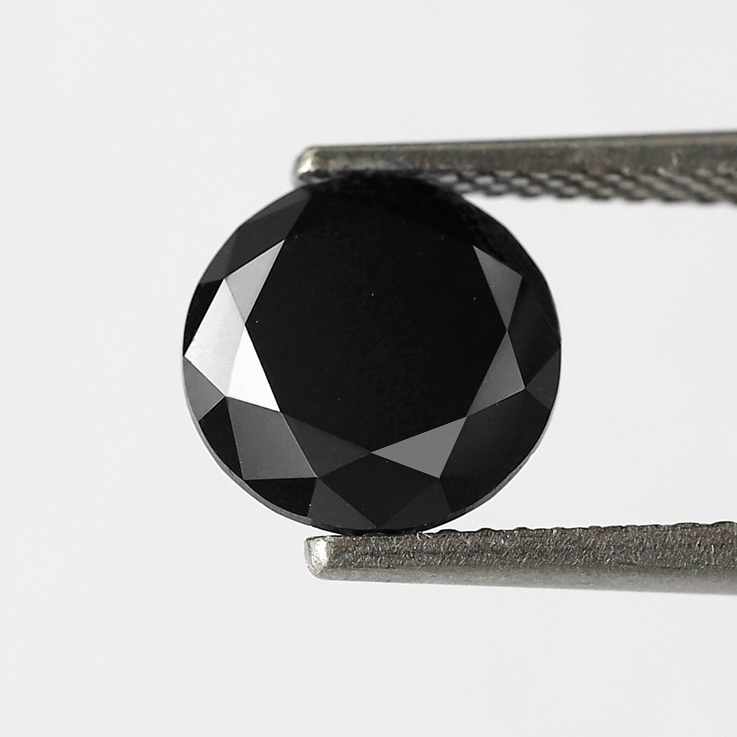2.57 Ct Treated Black Diamond | Round Brilliant Cut 8.3 mm Loose Diamond for Engagement Ring