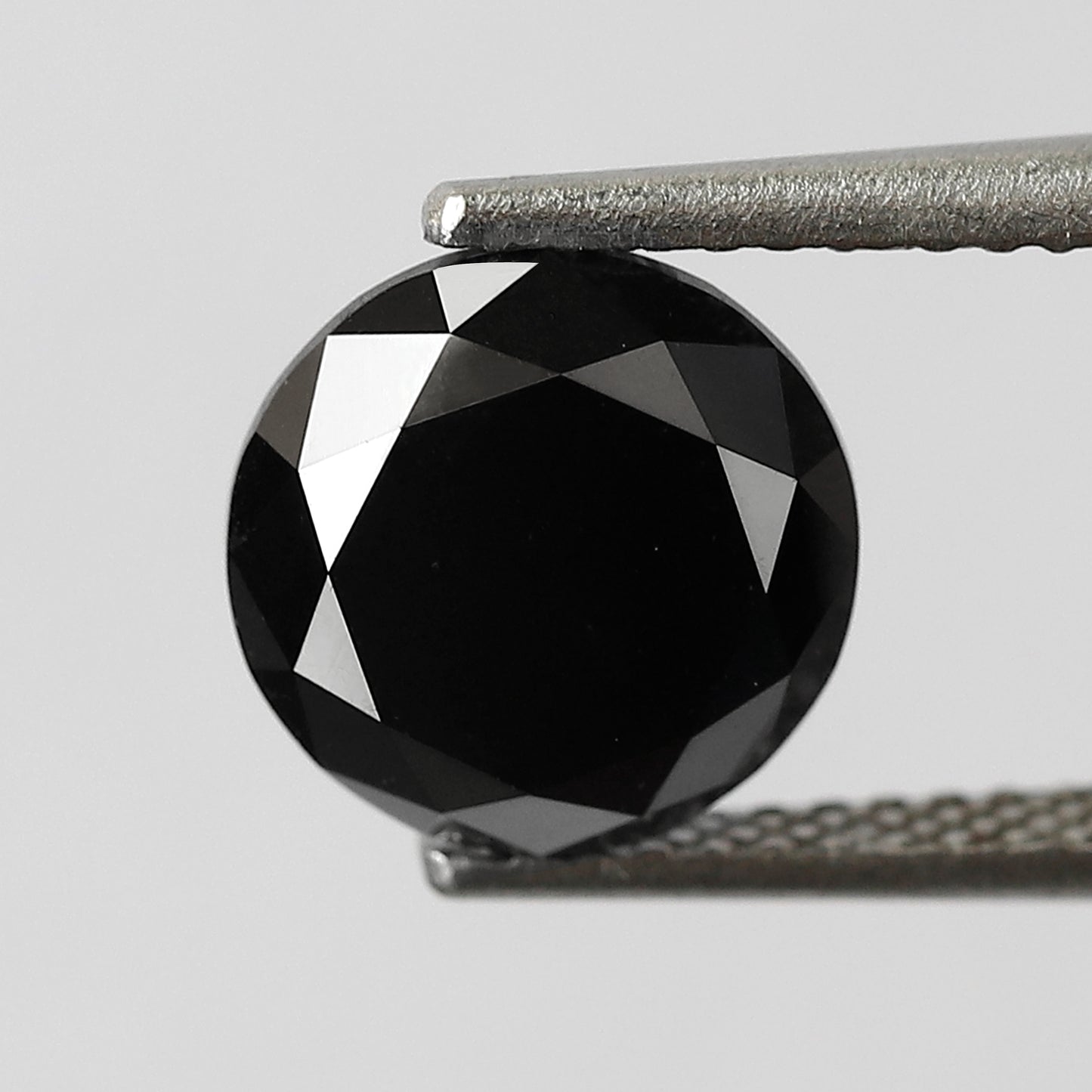 2.57 Ct Treated Black Diamond | Round Brilliant Cut 8.3 mm Loose Diamond for Engagement Ring