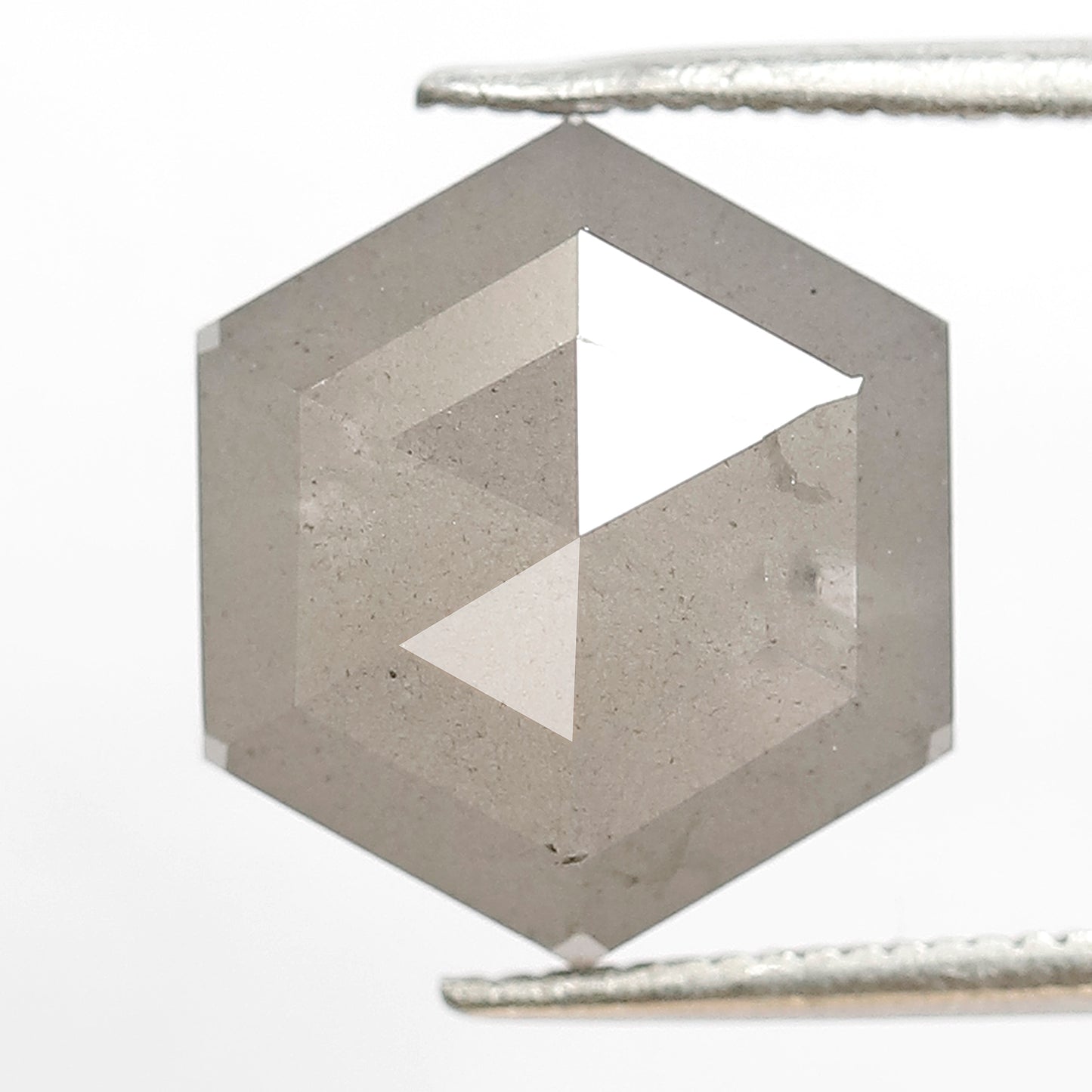 6.65 Ct Natural Grayish Diamond | Hexagon Shape Salt & Pepper Conflict Free Loose Diamond