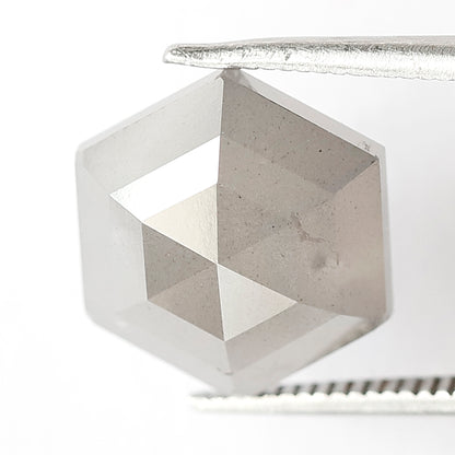6.65 Ct Natural Grayish Diamond | Hexagon Shape Salt & Pepper Conflict Free Loose Diamond