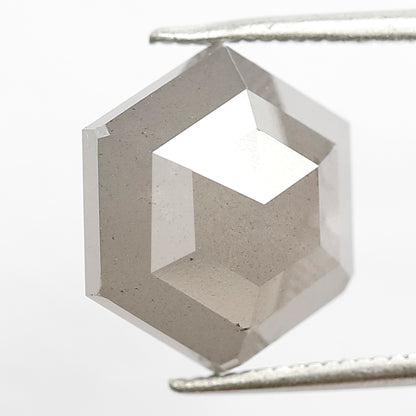 6.65 Ct Natural Grayish Diamond | Hexagon Shape Salt & Pepper Conflict Free Loose Diamond