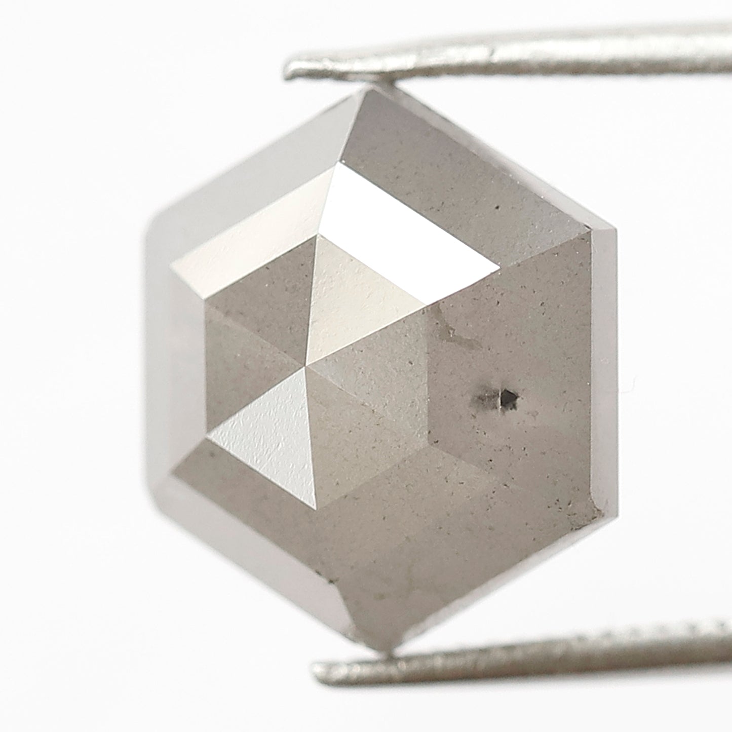 6.65 Ct Natural Grayish Diamond | Hexagon Shape Salt & Pepper Conflict Free Loose Diamond