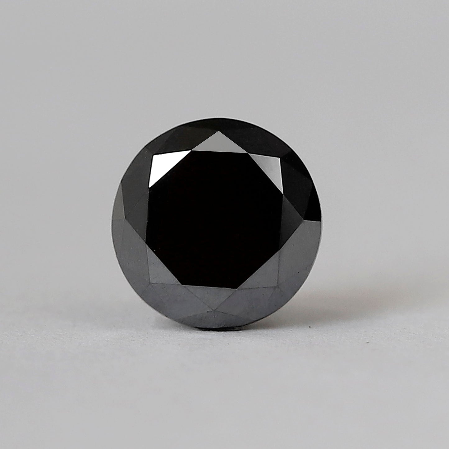 2.57 Ct Treated Black Diamond | Round Brilliant Cut 8.3 mm Loose Diamond for Engagement Ring