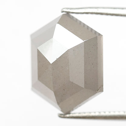 6.61 Ct Natural Grayish Diamond | Hexagon Shape 12.7 mm Salt & Pepper Loose Diamond for Jewelry