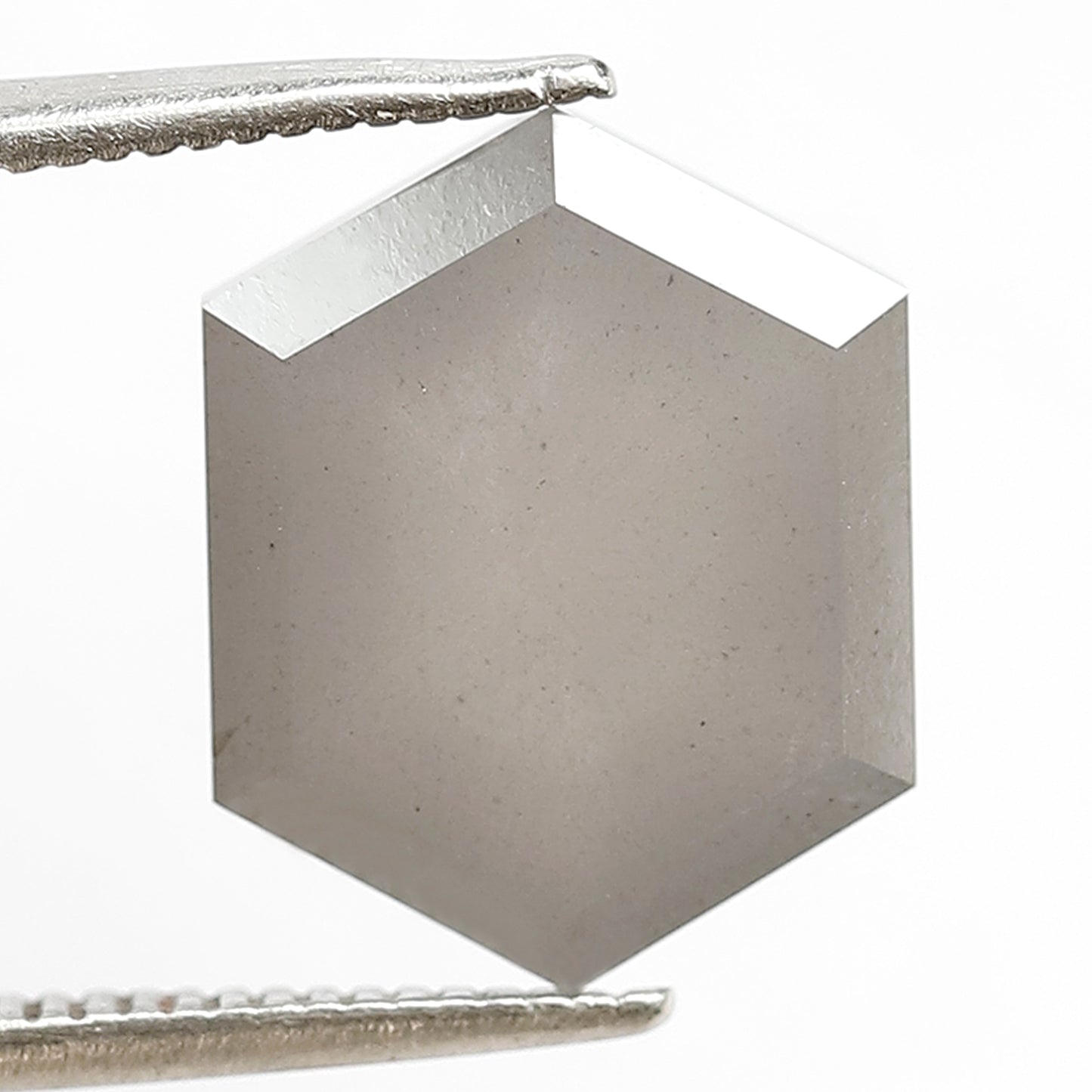 6.61 Ct Natural Grayish Diamond | Hexagon Shape 12.7 mm Salt & Pepper Loose Diamond for Jewelry