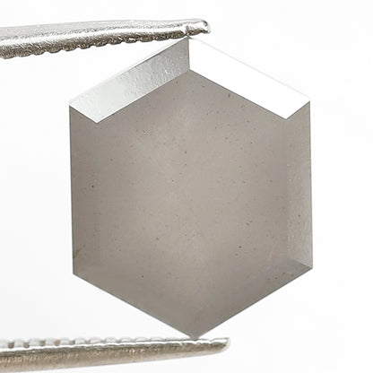 6.61 Ct Natural Grayish Diamond | Hexagon Shape 12.7 mm Salt & Pepper Loose Diamond for Jewelry