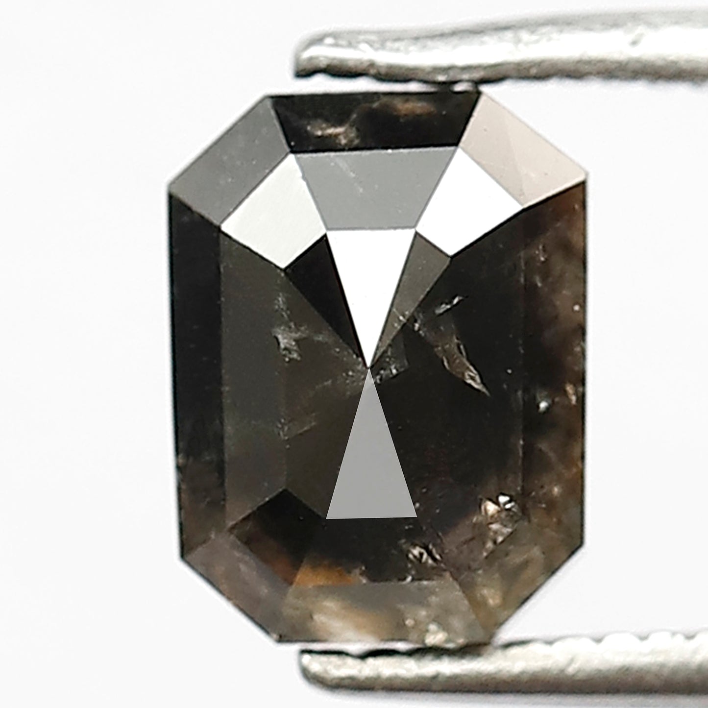 1.99 Ct Emerald Cut Gray Black Diamond | 7.5 mm Natural Loose Diamond for Engagement Ring