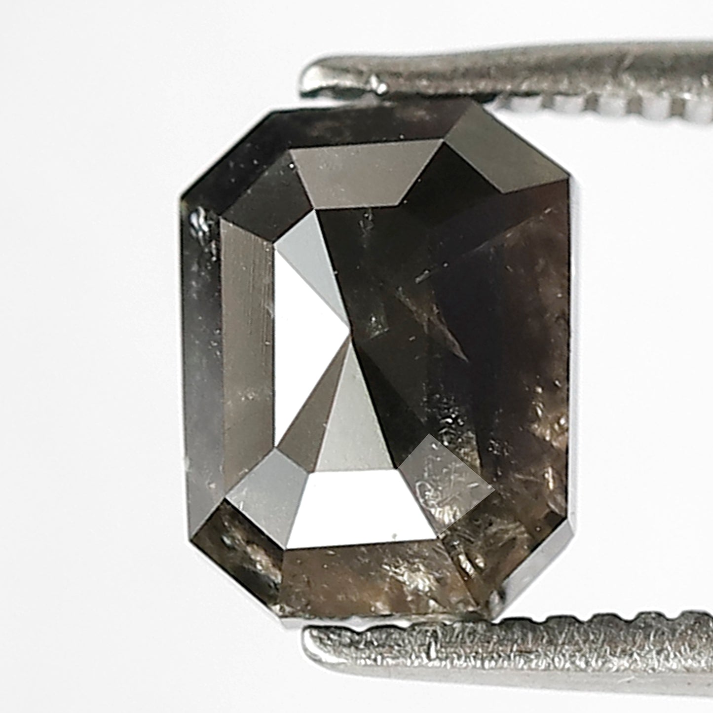 1.99 Ct Emerald Cut Gray Black Diamond | 7.5 mm Natural Loose Diamond for Engagement Ring