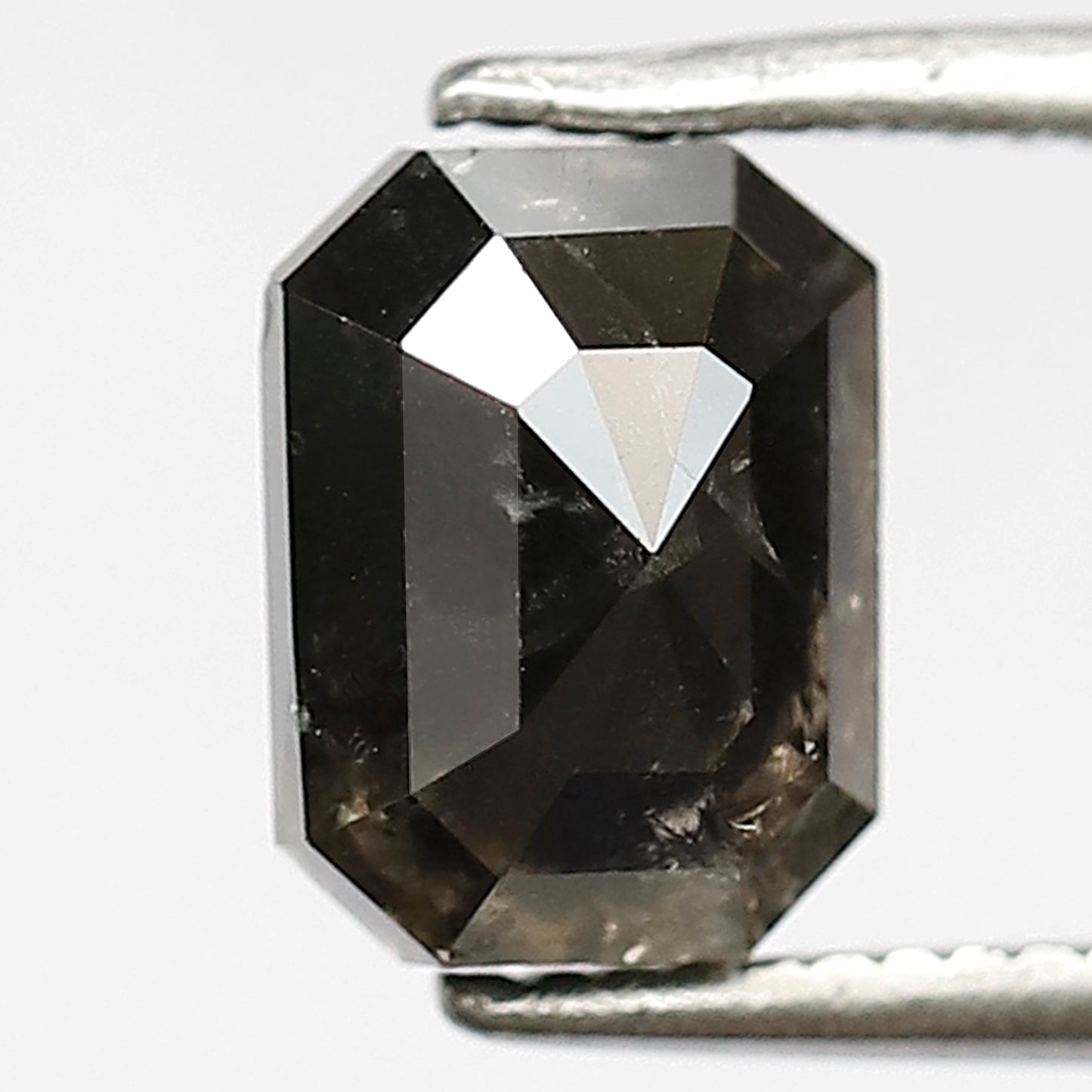1.99 Ct Emerald Cut Gray Black Diamond | 7.5 mm Natural Loose Diamond for Engagement Ring