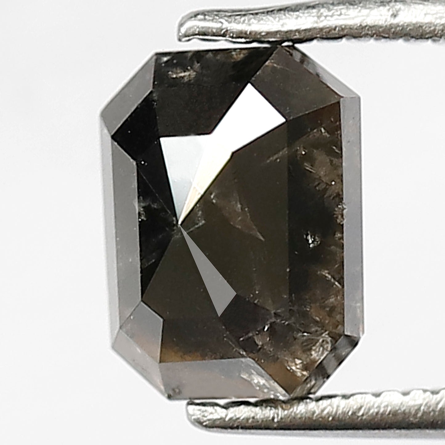 1.99 Ct Emerald Cut Gray Black Diamond | 7.5 mm Natural Loose Diamond for Engagement Ring