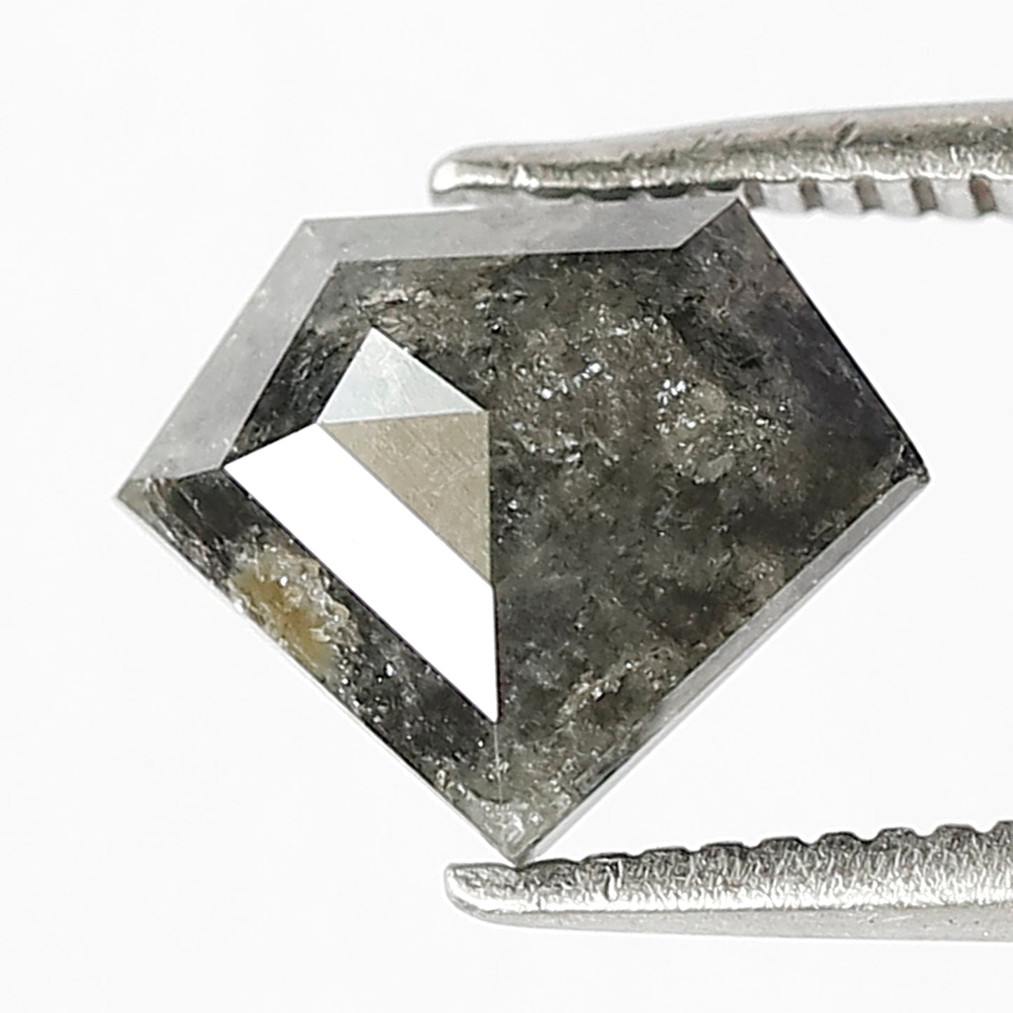 1.39 Ct Natural Gray Black Diamond | Diamond Shape Salt & Pepper Earth Mined Loose Diamond for Ring