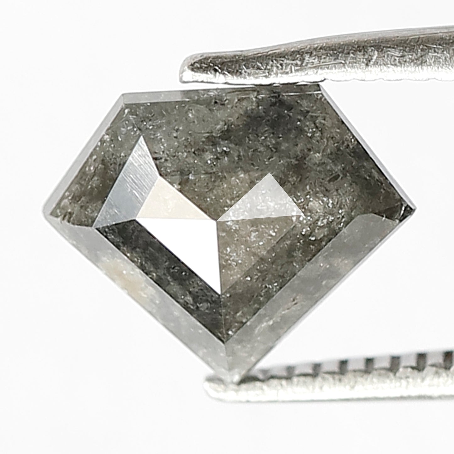 1.39 Ct Natural Gray Black Diamond | Diamond Shape Salt & Pepper Earth Mined Loose Diamond for Ring