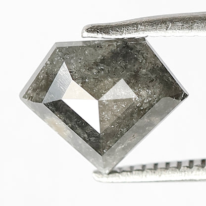 1.39 Ct Natural Gray Black Diamond | Diamond Shape Salt & Pepper Earth Mined Loose Diamond for Ring