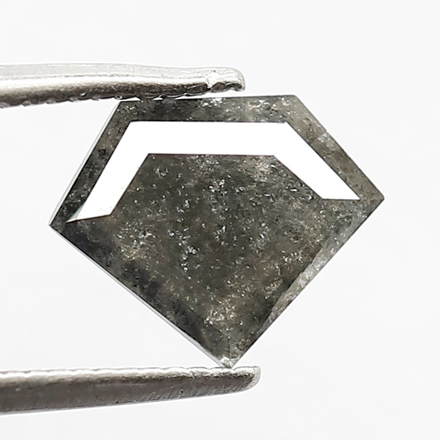 1.39 Ct Natural Gray Black Diamond | Diamond Shape Salt & Pepper Earth Mined Loose Diamond for Ring