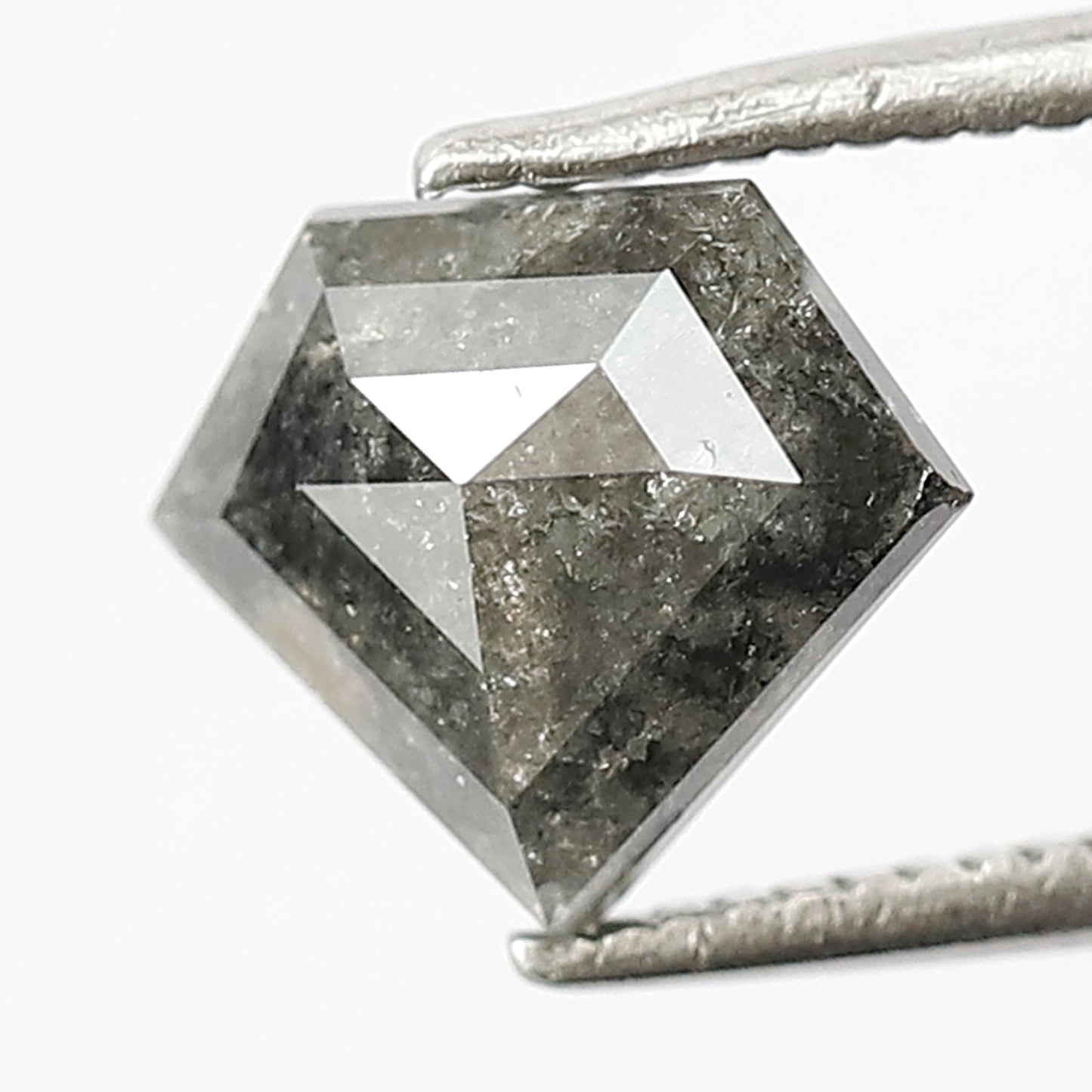 1.39 Ct Natural Gray Black Diamond | Diamond Shape Salt & Pepper Earth Mined Loose Diamond for Ring