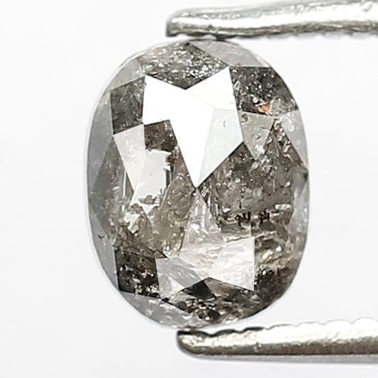 1.31 Ct Oval Shape Gray Black Salt & Pepper Diamond | Natural Loose Conflict Free Diamond