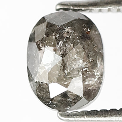 1.31 Ct Oval Shape Gray Black Salt & Pepper Diamond | Natural Loose Conflict Free Diamond