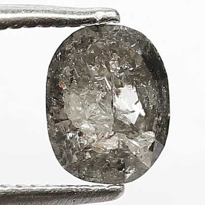 1.31 Ct Oval Shape Gray Black Salt & Pepper Diamond | Natural Loose Conflict Free Diamond