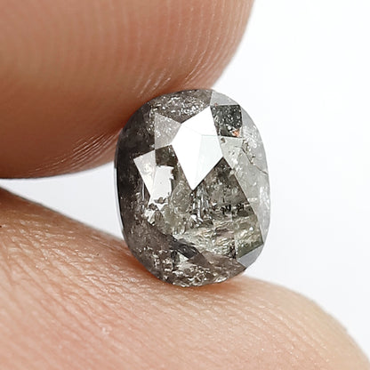 1.31 Ct Oval Shape Gray Black Salt & Pepper Diamond | Natural Loose Conflict Free Diamond