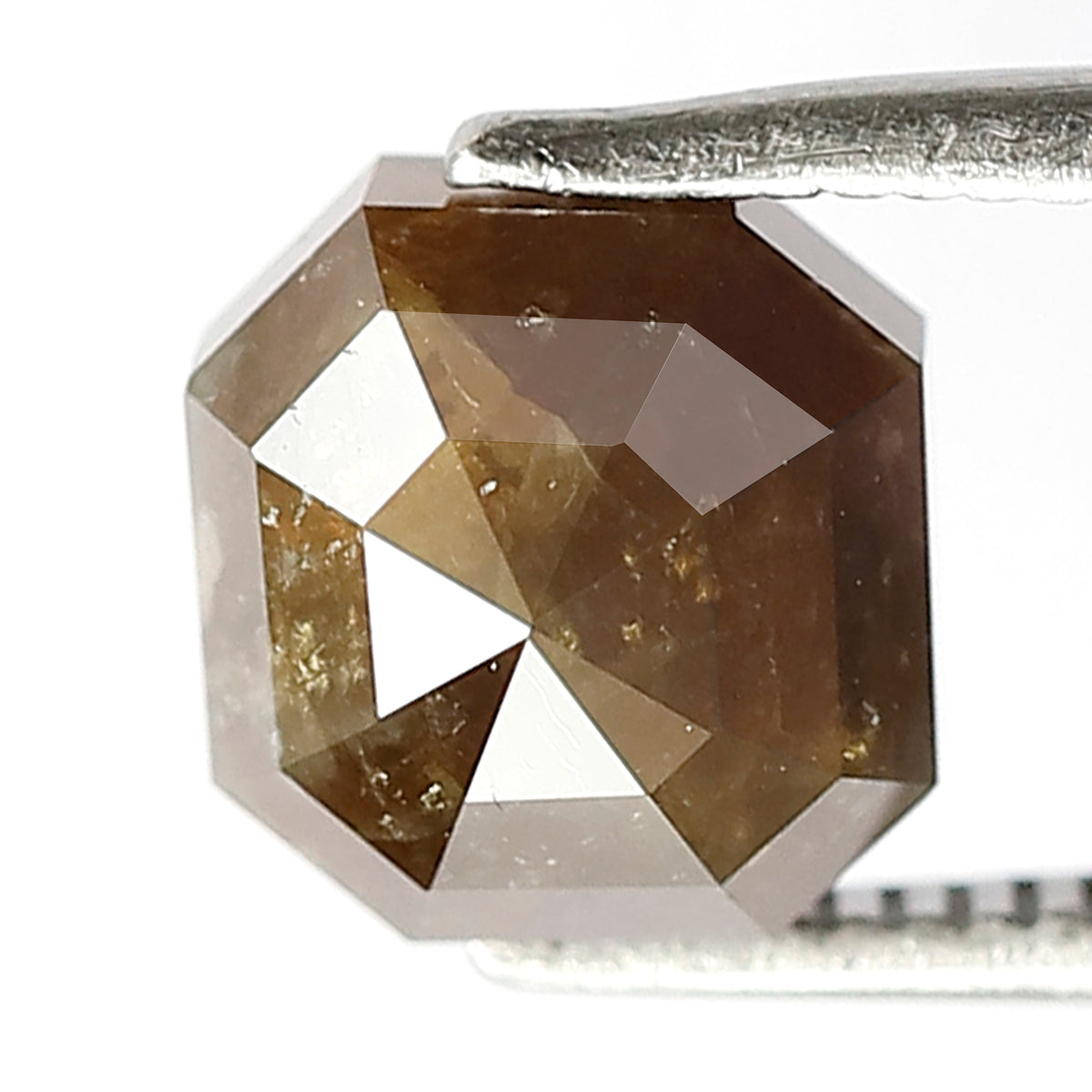 2.88 Ct Square Cut Rustic Diamond | Natural Greenish Brown Loose Diamond for Custom Ring