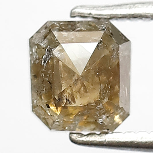 1.10 Ct Emerald Cut Natural Diamond | Rustic Loose Diamond 5.7 x 5.3 mm for Handmade Jewelry