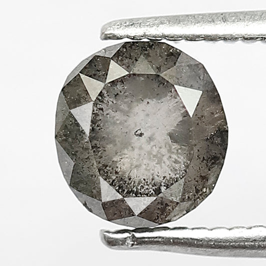 1.23 CT Oval Shape Salt and Pepper Natural Grey Black Color Loose Diamond Engagement Ring