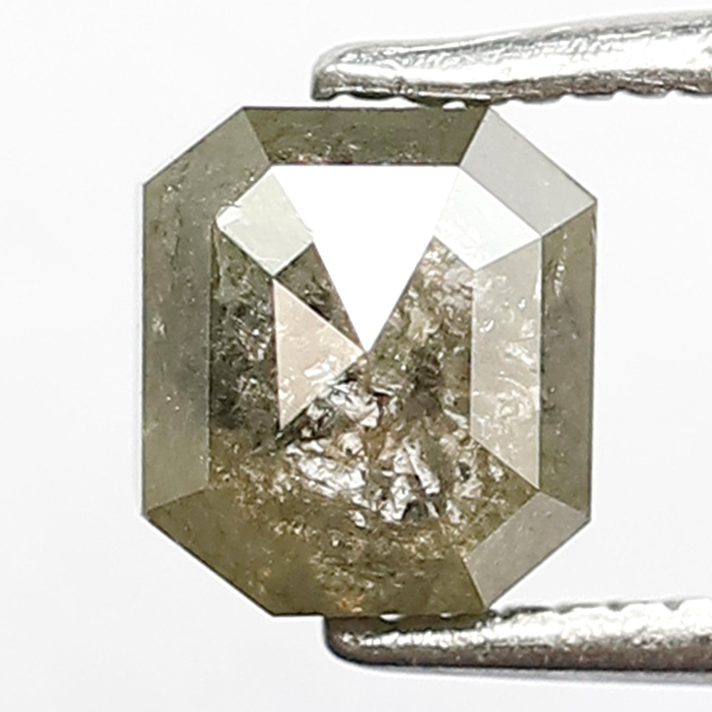 1.32 Ct Emerald Cut Rustic Diamond | Natural Greenish Conflict Free Loose Diamond for Ring