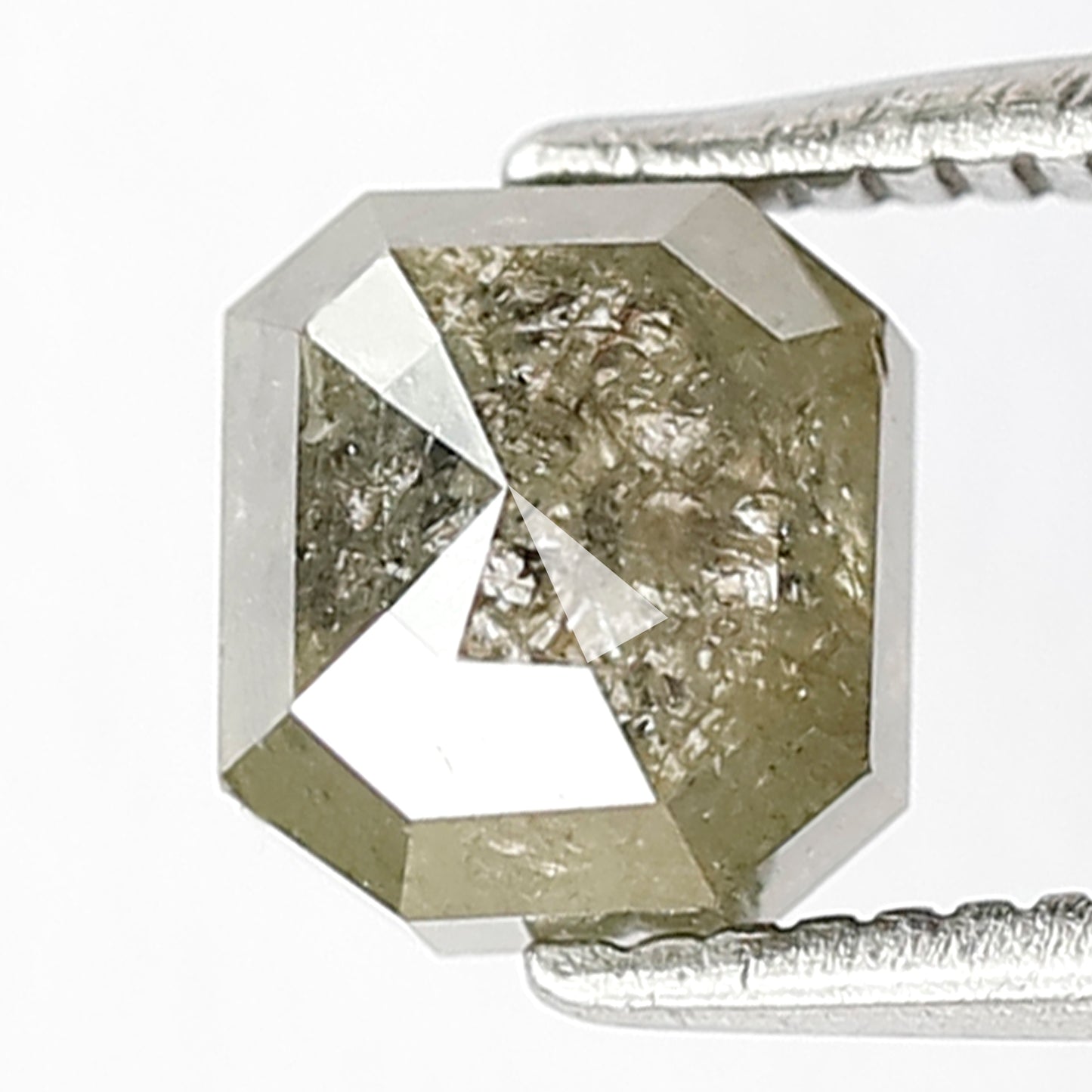 1.32 Ct Emerald Cut Rustic Diamond | Natural Greenish Conflict Free Loose Diamond for Ring