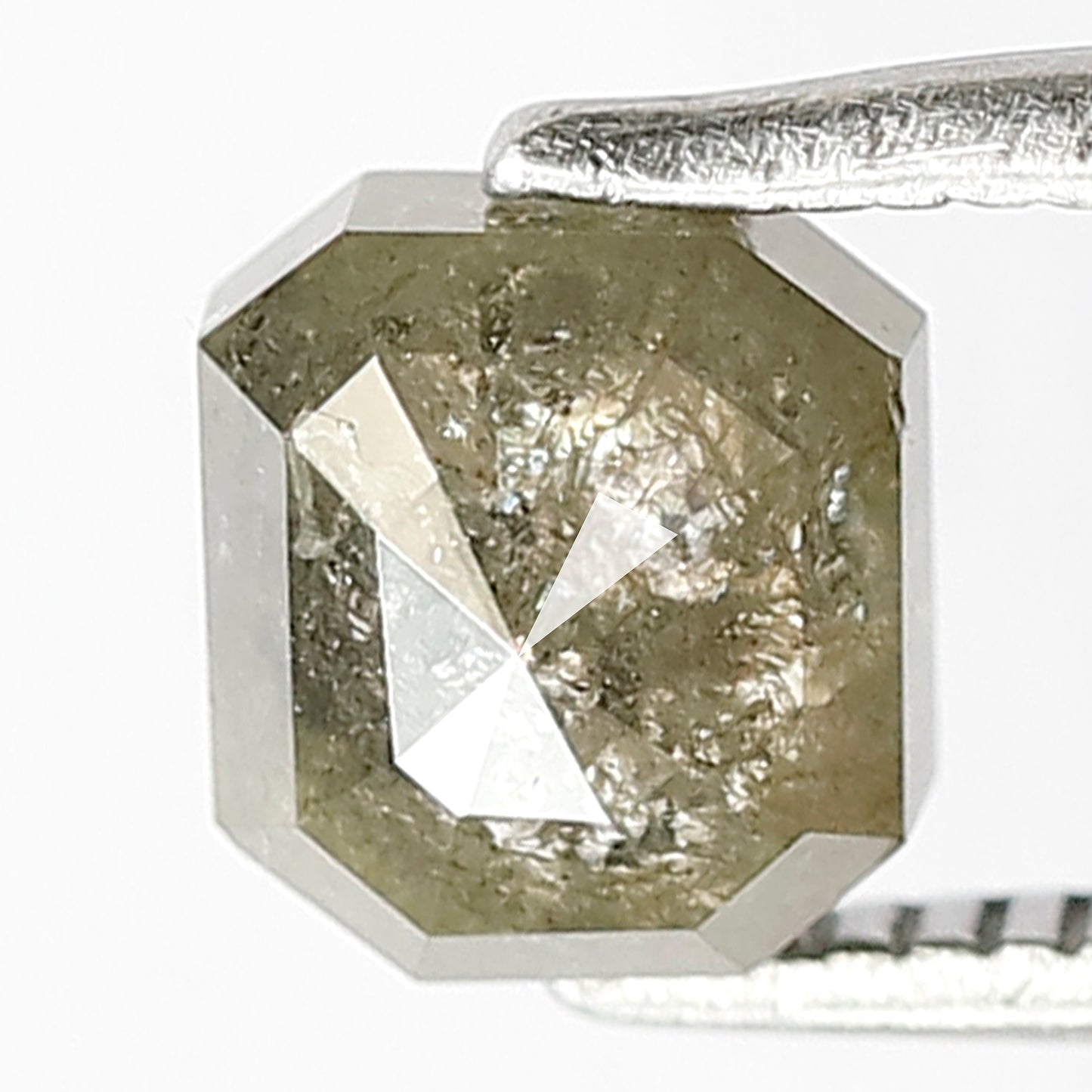 1.32 Ct Emerald Cut Rustic Diamond | Natural Greenish Conflict Free Loose Diamond for Ring